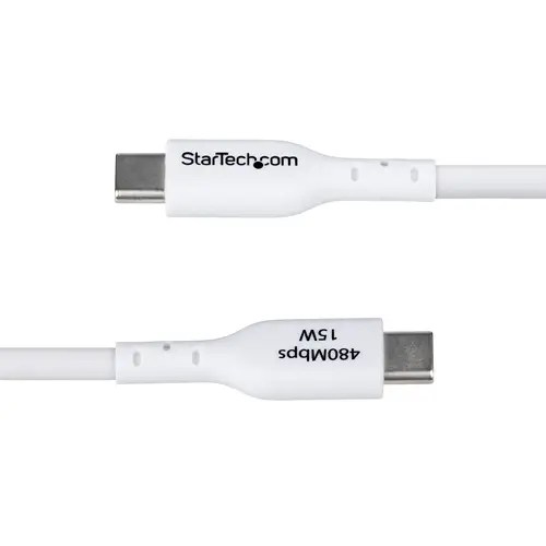 Cable Cargador USB-A a USB-C de 3m - Cable Adaptador USB-A a USB Tipo C - 3A - Cable de Carga y Sincronización - USB 2.0 - Recubrimiento de TPE - M/M - Blanco - Imagen 5