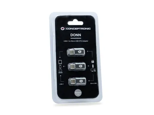 DONN05G cambiador de género para cable USB 2.0 Type-C USB 2.0 Micro Negro - Imagen 5