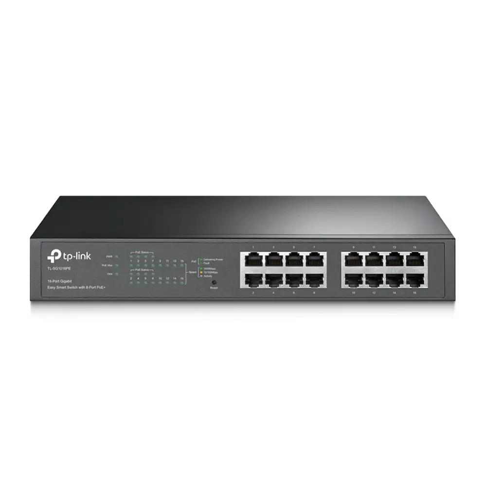 TL-SG1016PE switch Gestionado L2 Gigabit Ethernet (10/100/1000) Energía sobre Ethernet (PoE) Negro