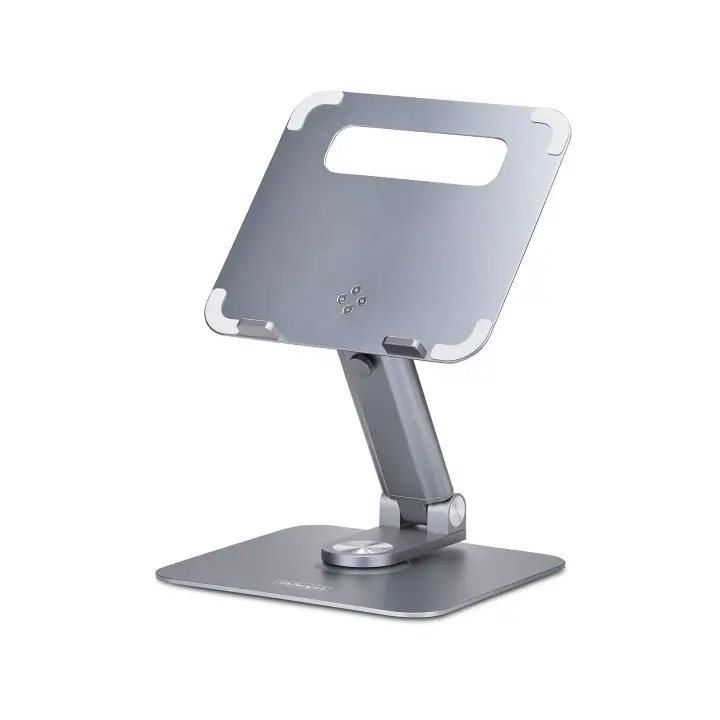 Soporte Elevador Telescópico de Ordenador Portátil - Base Giratoria de 360 Grados - Base Giratoria de Ordenador para Escritorio - Altura e Inclinación Ajustable - Máx. 5kg - Aluminio