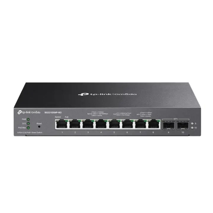 Omada SG2210XMP-M2 switch Gestionado L2/L2+ 2.5G Ethernet (100/1000/2500) Energía sobre Ethernet (PoE) Montaje en pared/escritorio Negro