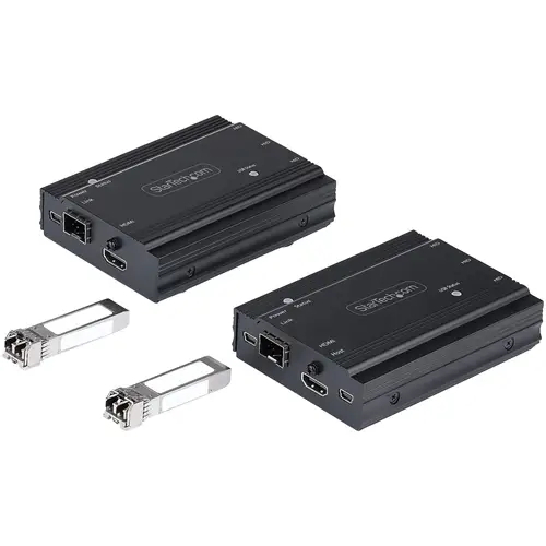 Extensor KVM HDMI de 4K por Fibra - Alargador de Consola Switch KVM con Vídeo HDMI y USB Remoto - hasta 300m (Multimodo) - con 2 Módulos SFP+ MMF de 10Gb - (TX/RX) - Imagen 2