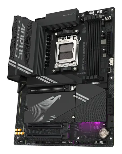 X870 AORUS ELITE WIFI7 Placa Base - Compatible con CPUs AMD Ryzen 9000, 16+2+2 fases VRM, hasta 8000MHz DDR5 (OC), 3xPCIe 5.0 + 1xPCIe 4.0, Wi-Fi 7, LAN 2.5GbE, USB 4 - Imagen 4