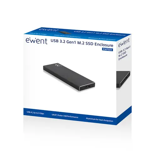 EW7023 caja para disco duro externo Caja externa para unidad de estado sólido (SSD) Negro M.2 - Imagen 4