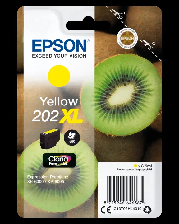 Kiwi Singlepack Yellow 202XL Claria Premium Ink