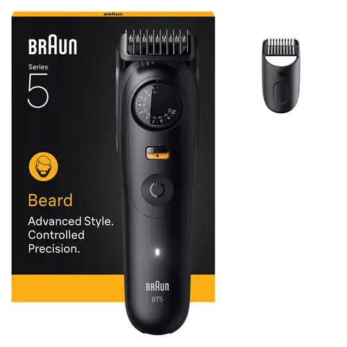 BeardTrimmer 5 BT5500 depiladora para la barba Batería 20 2 cm Mojado y seco Negro - Imagen 1