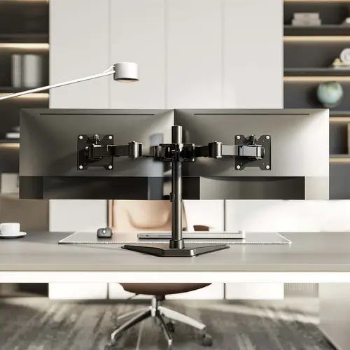 Soporte de Mesa Con Peana Eco Giratorio e Inclinable para Monitor/TV 20kg (3 Pivotes, 2 Brazos) de 17"-35", Negro - Imagen 4