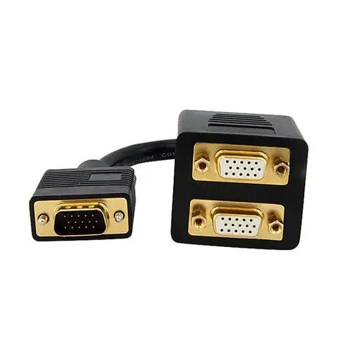 Cable de 30cm Duplicador Divisor de Vídeo VGA de 2 puertos Salidas Compacto - Bifurcador - Imagen 2