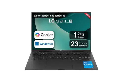 Gram 16Z90RU-G.AA55B ordenador portatil Intel® Core i5 i5-1334U Portátil 40,6 cm (16") WQXGA 16 GB LPDDR4x-SDRAM 512 GB SSD Wi-Fi 6 (802.11ax) Windows 11 Home Negro - Imagen 2