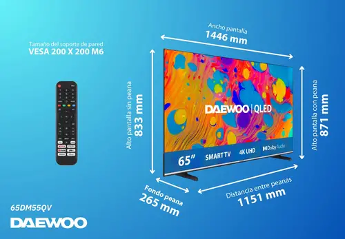 65DM55QV Televisor 165,1 cm (65") 4K Ultra HD Wifi Negro - Imagen 2