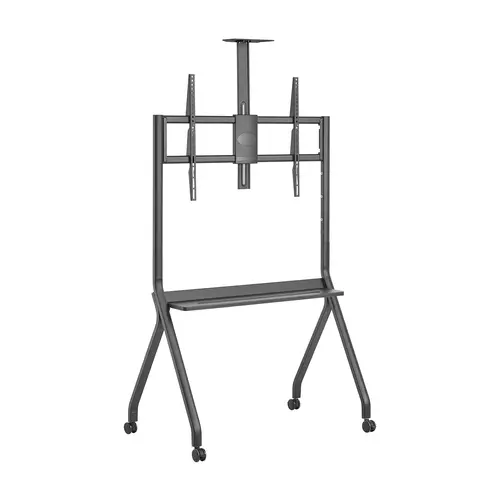 Soporte de Suelo Pro Con Rueda, 1 Bandeja Y Soporte de Camara Para Pantalla Interactiva/TV 120kg de 55"-100", Negro - Imagen 1