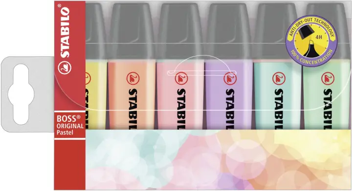 Boss Original Pastel marcador 6 pieza(s) Punta de cincel Lila, Me..