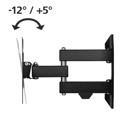 Soporte de Pared para televisores de 19 a 48", 2 brazos, Giratorio 180°, inclinable +5°/-12°, para televisores de hasta 20kg, VESA 200 x 200, Extensible, Color Negro - Imagen 2