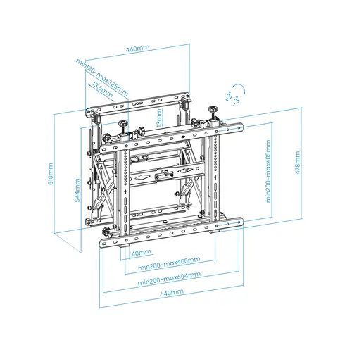 Soporte Video Wall de Pared para Pantalla 45"-70", Negro - Imagen 7
