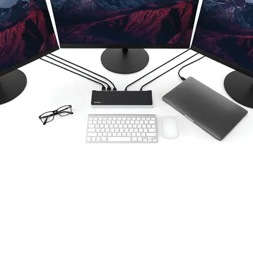 Dock USB-C para 3 Monitores 4K con 5 Puertos USB 3.2 5Gbps - HDMI y DisplayPort - Mac y Windows - Docking Station - PD 60W - Hub Ladrón de 5 Puertos USB de 5Gbps - Imagen 4