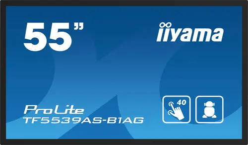 TF5539AS-B1AG pantalla de señalización Pantalla plana para señalización digital 138,7 cm (54.6") LED 500 cd / m² 4K Ultra HD Negro Pantalla táctil Procesador incorporado Android 24/7 - Imagen 1