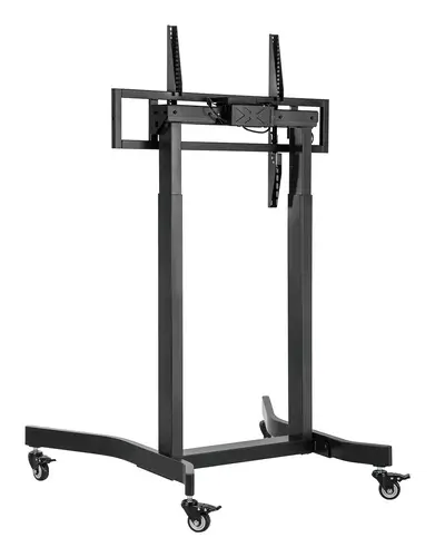 Soporte de suelo motorizado pro con ruedas para monitor/TV 120kg de 55-100, Negro - Imagen 3