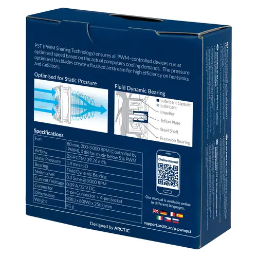 P8 PWM PST Carcasa del ordenador Ventilador 8 cm Negro - Imagen 7