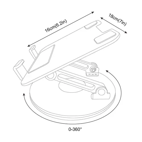 Soporte de Sobremesa Giratorio Ajustable Para Portatil / Tablet 7-13, Plata - Imagen 8