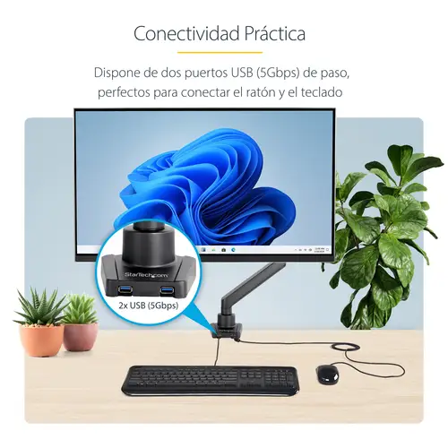 ARMSLIM2USB3 soporte para monitor 86,4 cm (34") Escritorio Negro - Imagen 9