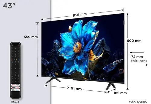 P7K 43P7K Televisor 109,2 cm (43") 4K Ultra HD Smart TV Wifi Metálico 430 cd / m² - Imagen 3