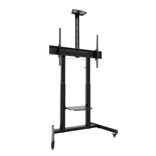 AQUILES Soporte de Suelo con Ruedas con Regulación de Altura para Pantallas 60"-100", Negro - Imagen 1