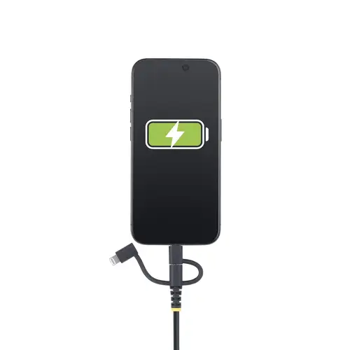 Cable Multicarga Resistente USB de 1m - Lightning/Micro-USB/USB-C - Certificado Apple MFi - Recubrimiento de Aramida - Cable Cargador USB Tipo C 3 en 1 - para iPhone/iPad/Android - Imagen 9