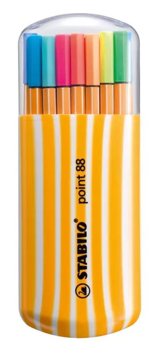 point 88 rotulador de punta fina Fino Negro, Azul, Marrón, Verde, Lila, Ocre, Naranja, Oliva pálido, Rosa, Rojo, Turquesa, Violeta, Amarillo 20 pieza(s) - Imagen 10