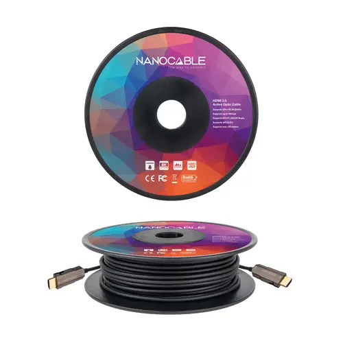 Cable HDMI V2.0 AOC 4K@60Hz 18Gbps A/M-A/M, Negro, 80 m - Imagen 2