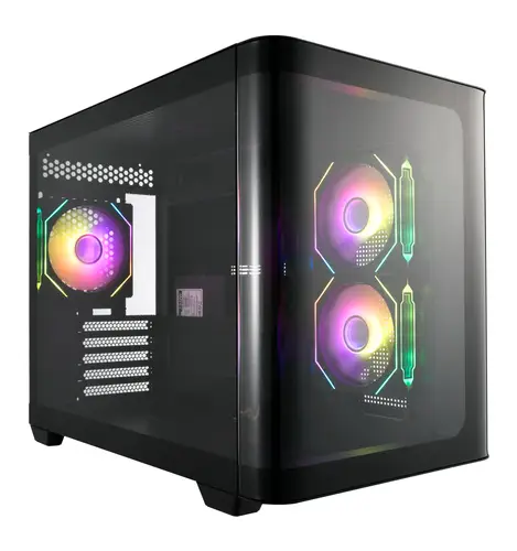 CAJA MICRO-ATX SEMITORRE FSP S380 RGB NEGRA 3 FANS
