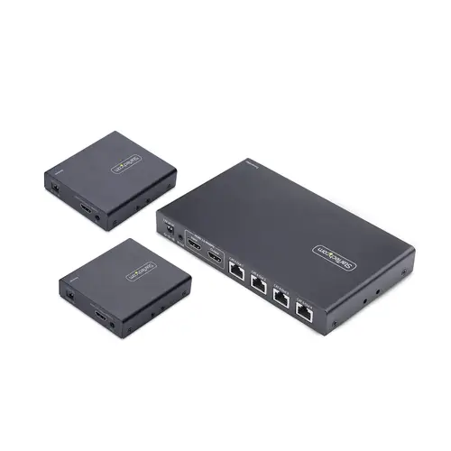 Extensor Divisor de 4 Puertos HDMI 4K 60Hz por Cable CAT6 Ethernet - Juego de Distribución 1x2 HDMI con IR y Power over Cable - Hasta 70m - Imagen 2