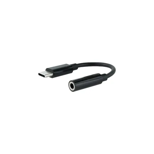 Cable Adaptador Audio USB-C/M a Jack 3.5/H, 11 cm, Negro - Imagen 1