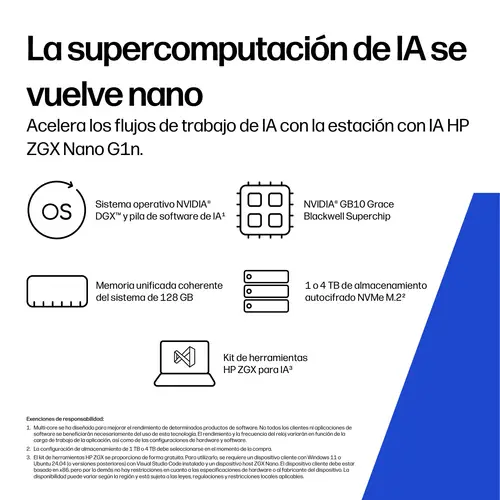 ZGX Nano G1n AI 128 GB LPDDR5x-SDRAM Linux Mini PC AI Workstation, AI PC - Imagen 3