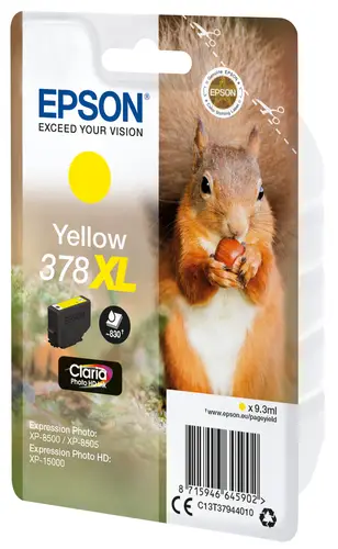 Squirrel Singlepack Yellow 378XL Claria Photo HD Ink - Imagen 2