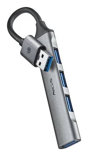 IHUB4 MICRO USB 3.2 Gen 1 (3.1 Gen 1) Type-A 5000 Mbit/s Plata - Imagen 1