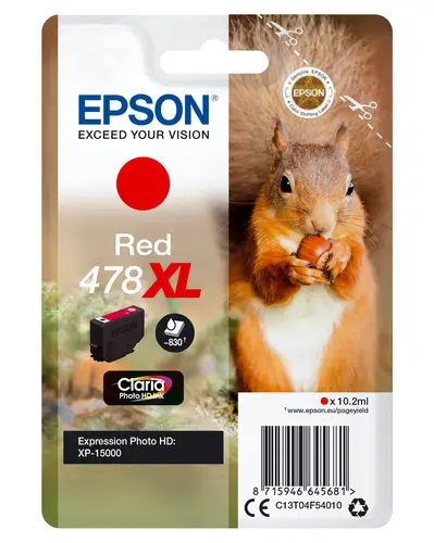 Squirrel Singlepack Red 478XL Claria Photo HD Ink - Imagen 1