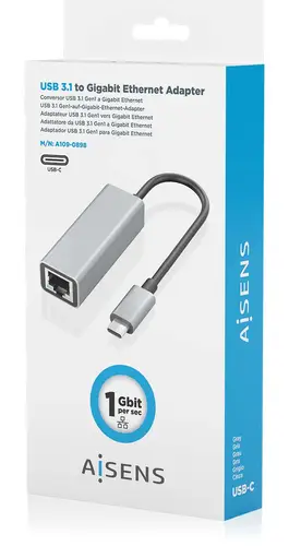 Conversor USB3.1 Gen1 USB-C a ethernet Gigabit 10/100/1000 Mbps, Gris, 15cm - Imagen 7