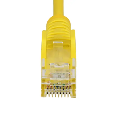 Cable de Red Ethernet CAT6 Delgado sin Enganches Amarillo de 15m - Cable RJ45 Snagless Slim 28AWG - Alambre de Cobre Puro - PoE 100W - con Alivios de Tensión - LSZH - Probado con Fluke - Imagen 4