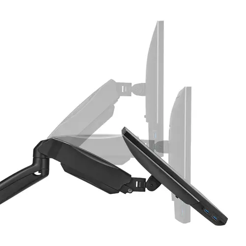 Soporte De Pared Pro Contrapeso Giratorio E Inclinable Para Monitor/tv 9kg (3 Pivotes, 1 Brazo) De 17-32, Negro - Imagen 2