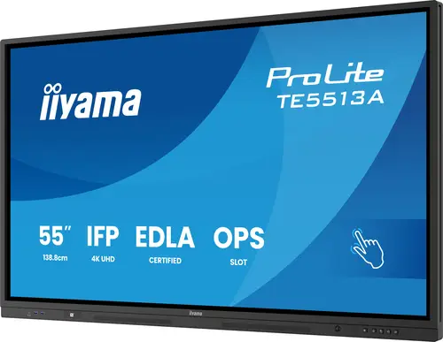 TE5513A-B2AG pantalla de señalización Panel plano interactivo 138,7 cm (54.6") Wifi 500 cd / m² 4K Ultra HD Negro Pantalla táctil Procesador incorporado Android 24/7 - Imagen 6