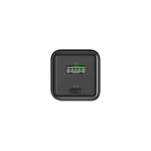 CARGADOR GAN 35W USB-A/USB-C PARED NEGRO - Imagen 3