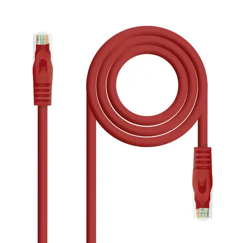 Cable Red Latiguillo RJ45 LSZH CAT.6A UTP AWG24, Rojo, 25 cm - Imagen 1