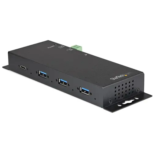 Hub USB-C de 4 Puertos de 10Gbps - Ladrón Concentrador USB Tipo C Industrial de Metal con 3 Puertos USB-A y 1 USBC - Protección ESD - Concentrador Autoalimentado USB 3.2 Gen 2 - Imagen 1