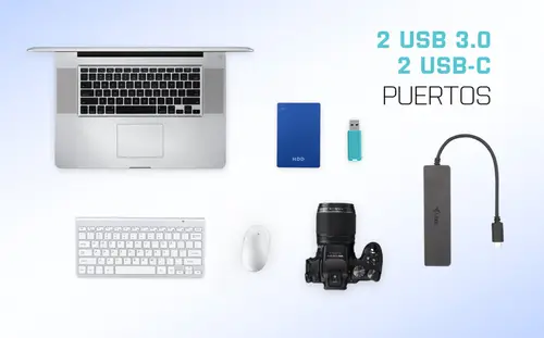 Metal USB-C HUB 2x USB 3.0 + 2x USB-C - Imagen 9