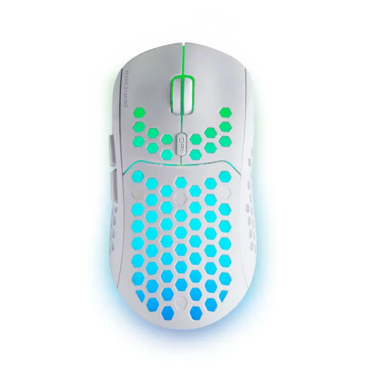 MMW3W, Ratón Gaming Inalámbrico, RGB Flow, Ultraligero 79 g, 3200 DPI, Blanco