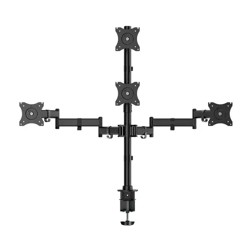 Soporte de Mesa Eco Giratorio e Inclinable para 4 Monitores 8kg (4 Pivotes, 2 Brazos) de 13"-27", Negro - Imagen 2