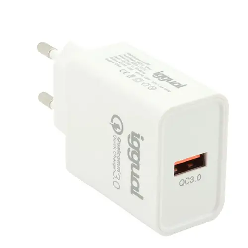 Cargador 1xUSB carga rápida QC3.0 18W - Imagen 1