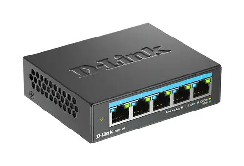 DMS-105 No administrado L2 2.5G Ethernet (100/1000/2500) Negro - Imagen 2