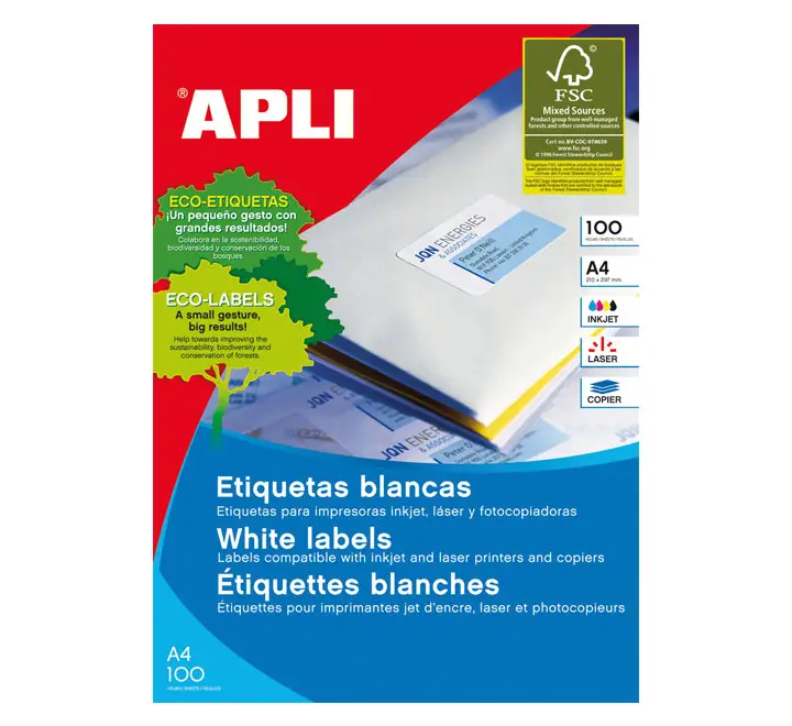 APL C.100H ETIQ BL ILC 63.5X72 ADHESIV.CANTO ROMO