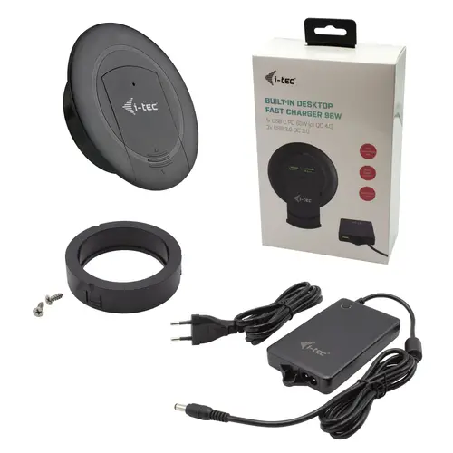 Built-in Desktop Fast Charger, USB-C PD 3.0 + 3x USB 3.0 QC3.0, 96 W - Imagen 5